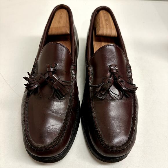VERY GOOD Quoddy Tassel Loafer Burgundy Leather Vintage Made in USA Men\'s 9.5 main image 8